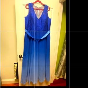 royal blue ombré impressions bridal long dress